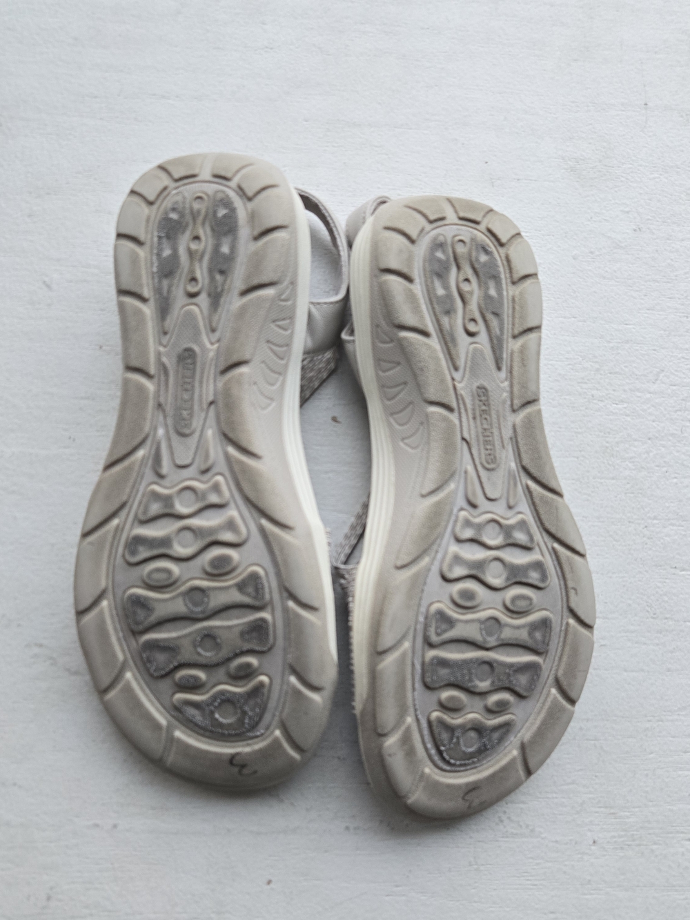 Skechers Women's Metallic Gray Strappy Comfort Sandals - Picture 10 of 16